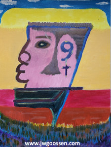 More info on JW Goossen's Sideface painting from his Faces Paintings Series...